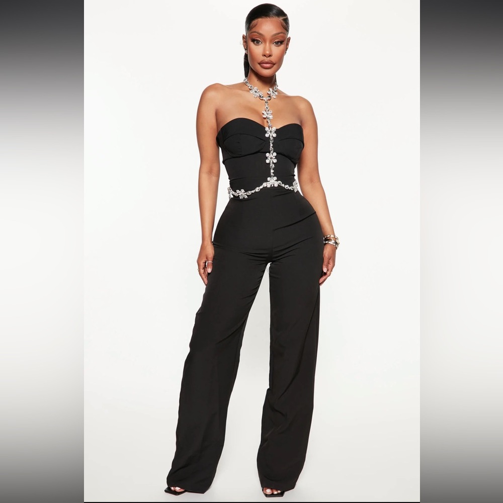 Blake Embellished Jumpsuit - Black